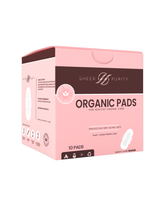 Sheer Purity organic pads are absorbent, ultra thin, and 100% leak proof. Carefully designed to provide security and comfortability throughout the day.